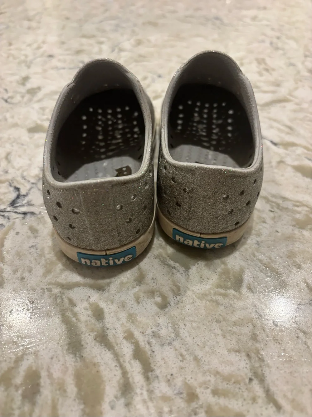 Silver glitter Native Jefferson Size 11